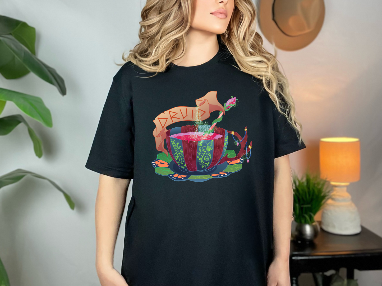 DnTea Druid, DnD Druid Class T-shirt, Tea Cup Dungeons and Dragons Inspired Tee