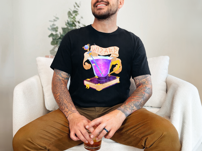 D&D Wizard Class T-shirt, DnTea Wizard, Tea Cup Dungeons and Dragons Inspired Tee