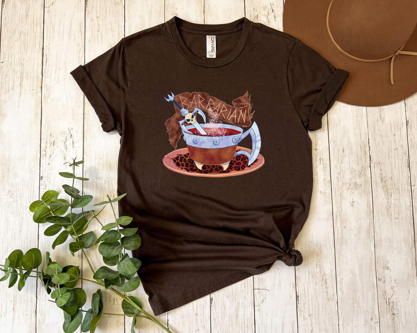 D&D Barbarian Class T-shirt, DnTea Barbarian, Tea Cup Dungeons and Dragons Inspired Tee