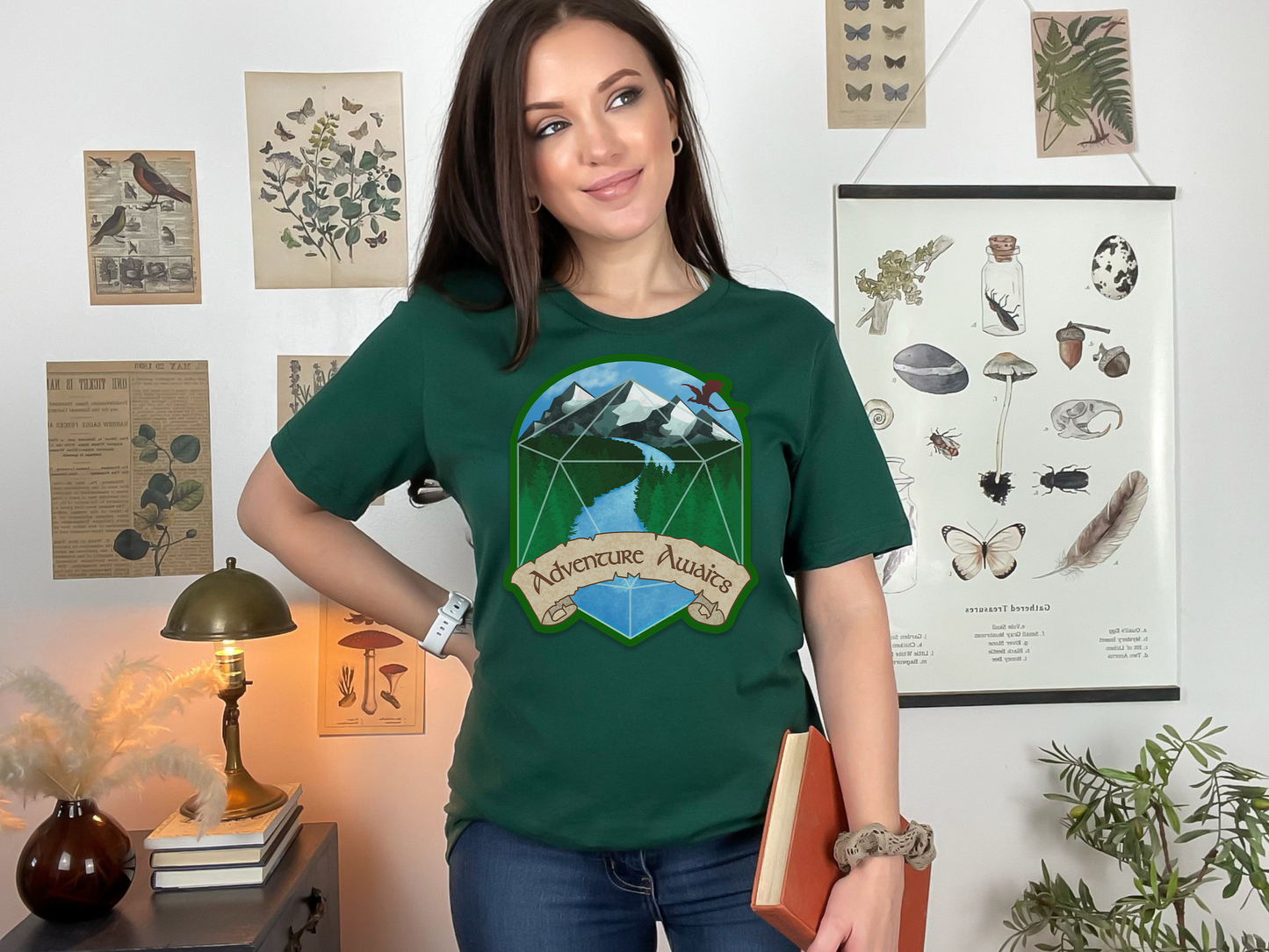 Adventure Awaits D20, Dnd T-shirt, Dungeons and Dragons Inspired Tee