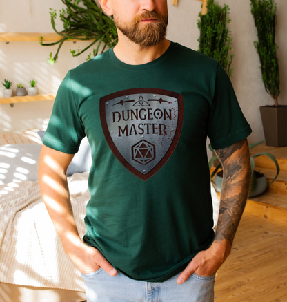 D&D Dungeon Master Shield D20 T-shirt, Cool Dungeons and Dragons Inspired Tee