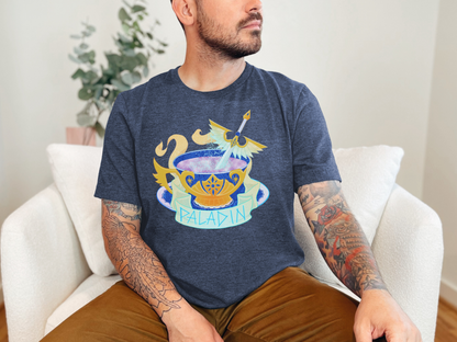 D&D Paladin Class T-shirt, DnTea Paladin, Tea Cup Dungeons and Dragons Inspired Tee