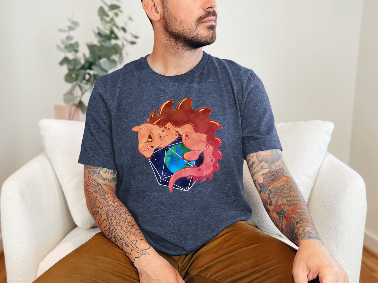 D&D Tarrasque D20 T-shirt, Cute Dungeons and Dragons Inspired Tee