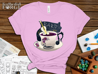 D&D Bard Class T-shirt, DnTea Bard, Tea Cup Dungeons and Dragons Inspired Tee