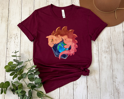 D&D Tarrasque D20 T-shirt, Cute Dungeons and Dragons Inspired Tee