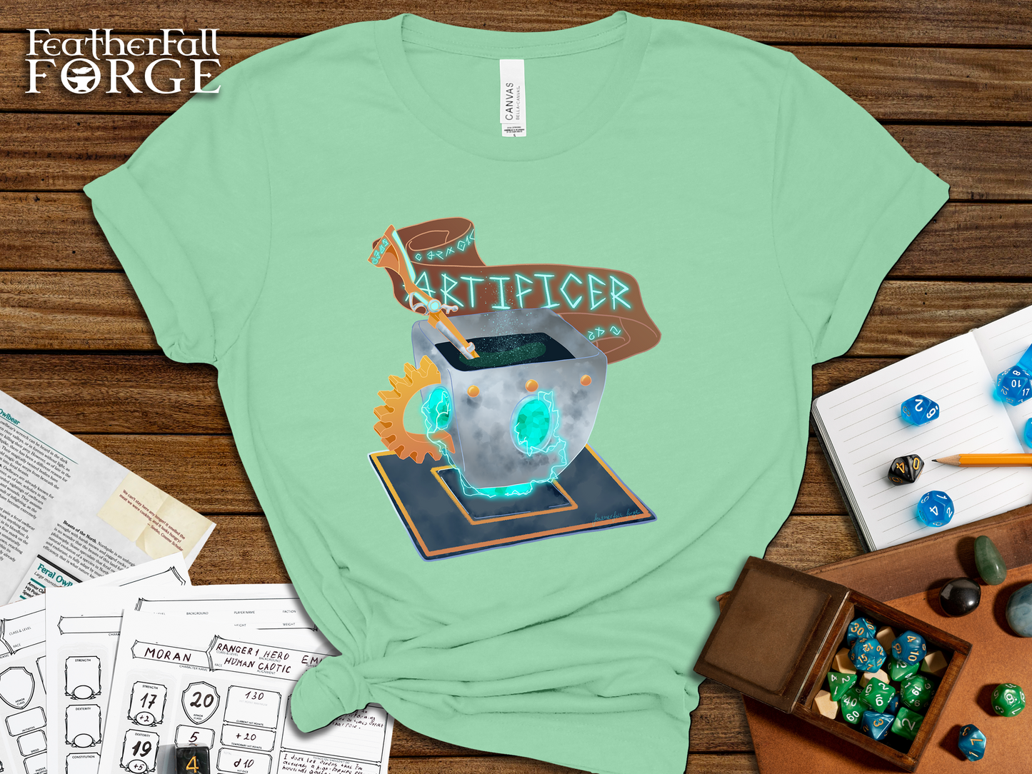 D&D Artificer Class T-shirt, DnTea Artificer, Tea Cup Dungeons and Dragons Inspired Tee