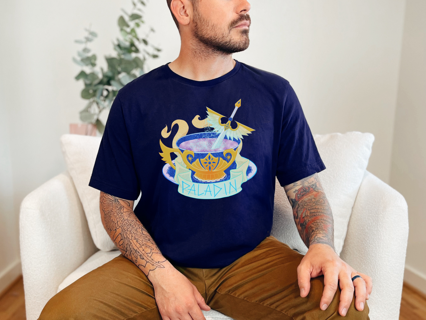 D&D Paladin Class T-shirt, DnTea Paladin, Tea Cup Dungeons and Dragons Inspired Tee