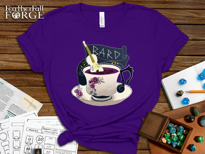 D&D Bard Class T-shirt, DnTea Bard, Tea Cup Dungeons and Dragons Inspired Tee