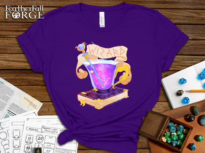 D&D Wizard Class T-shirt, DnTea Wizard, Tea Cup Dungeons and Dragons Inspired Tee