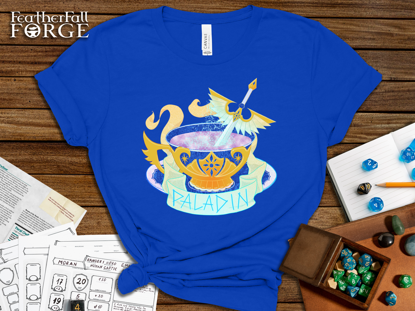 D&D Paladin Class T-shirt, DnTea Paladin, Tea Cup Dungeons and Dragons Inspired Tee